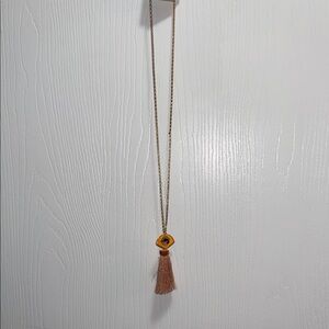 a new day Gold and Brown Tassel Necklace